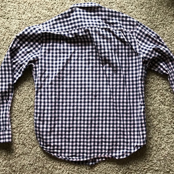 Merona Men’s Button Down Pink/Navy Plaid Size L - Picture 3 of 5